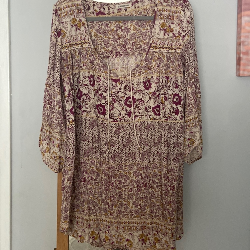 Billabong boho Rayon mini tunic dress top